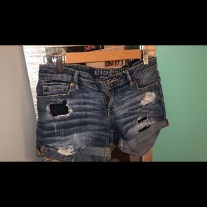 aeropostale juniors size medium ripped jean short